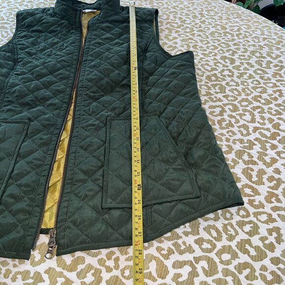 J. Jill Heritage Quilted Vest Green w/Chartreuse Lining  Outerwear Womens Size L - Picture 8 of 9